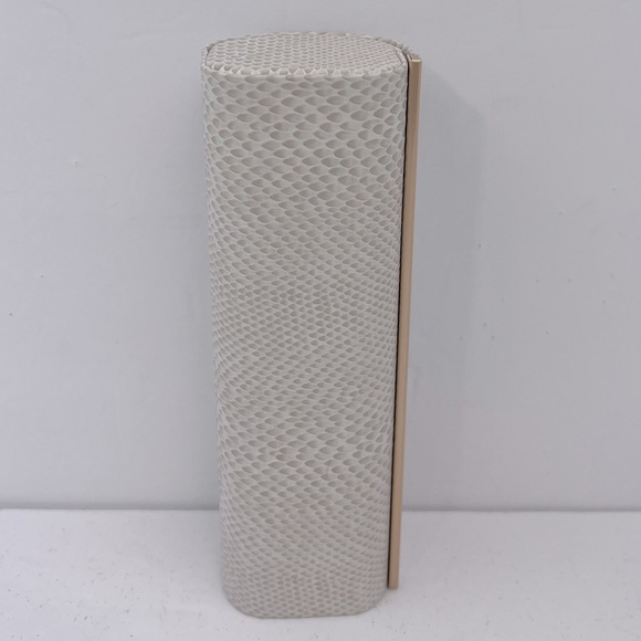 JIMMY CHOO GLASSES/SUNGLASSES CASE, FAUX SNAKE LEATHER, TAN & WHITE COLORS, NWOT - Picture 5 of 12